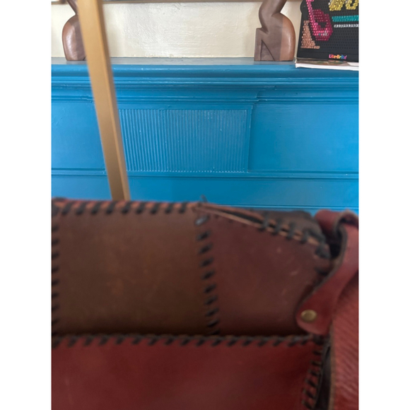 Patricia Nash Patchwork Leather Crossbody Bag Brown Black One Size - Picture 4 of 13